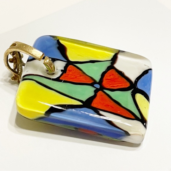 Art glass pendant with 10k gold bail - Picture 5 of 9